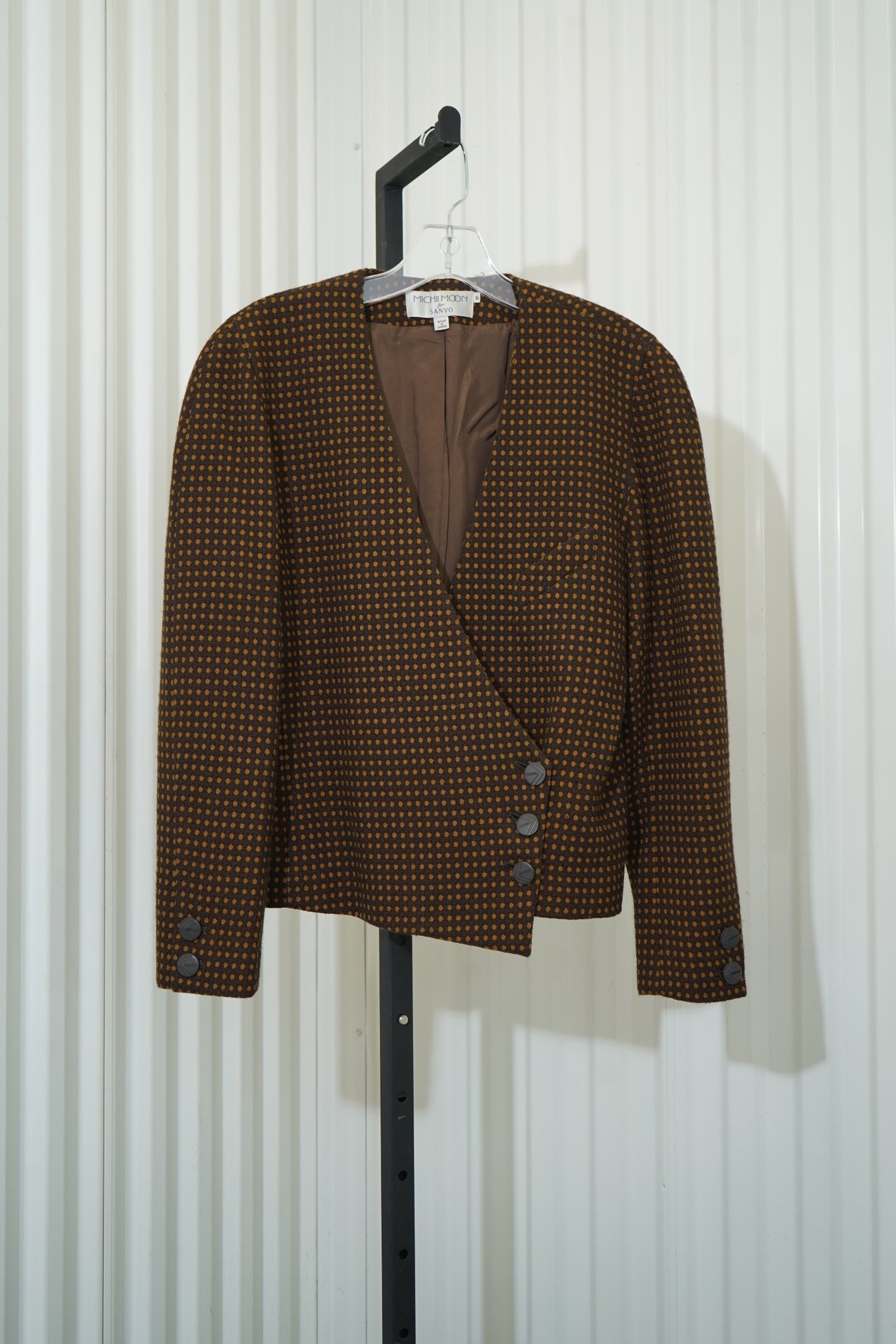 Storage Michii Moon for Sanyo 100% wool brown patterned textured jacket, image 2