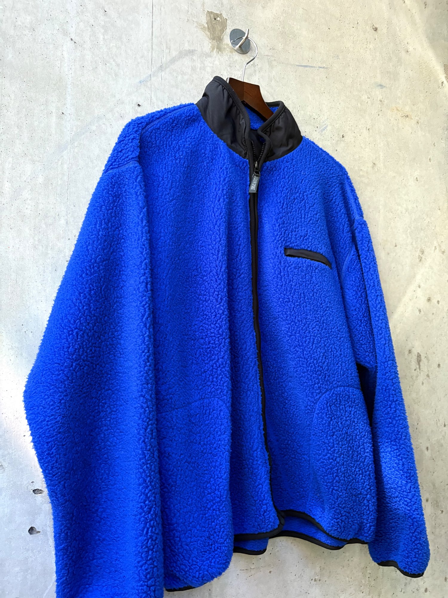 J crew 1990s blue fuzzy fleece zipup, image 2