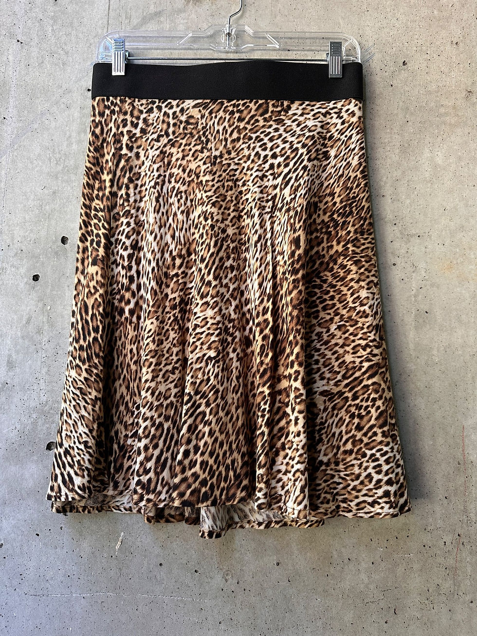 2000s-2010s Karen Kane Leopard Print A-Line Skirt