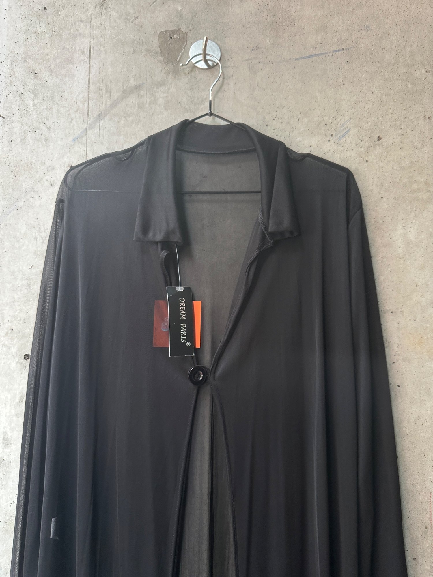 2000s-2010s DREAM PARIS Sheer Black Long Duster Cardigan, image 2