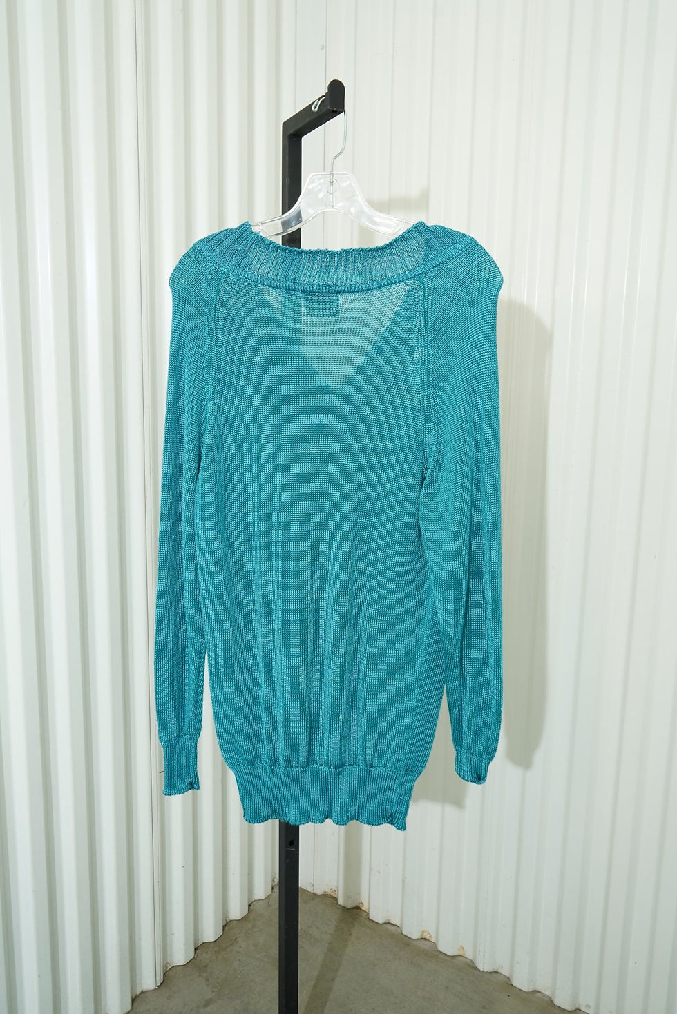 Thumbnail: 1990s Pasta Teal Knit V-Neck Sweater