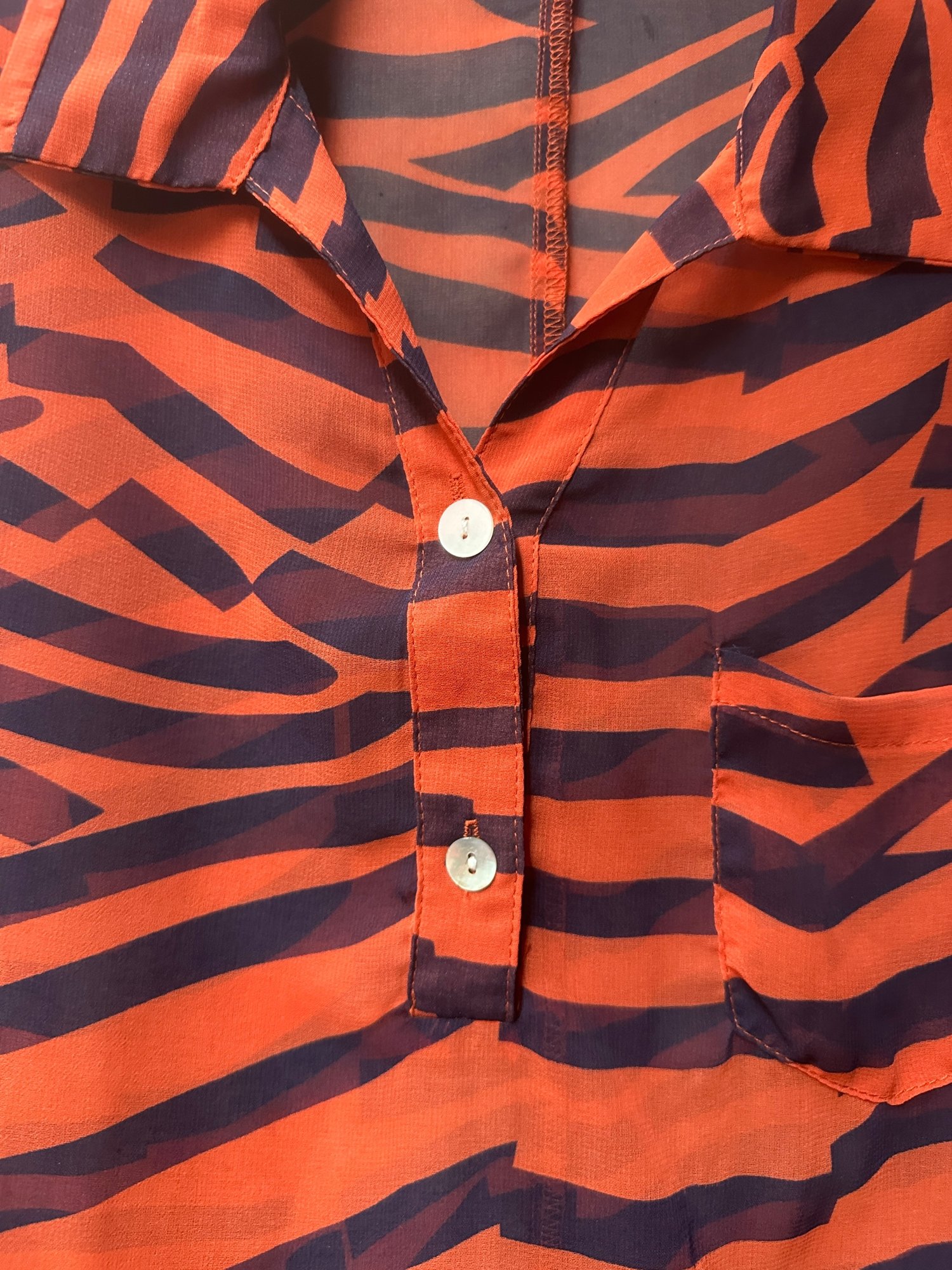 2000s-2010s Papaya Zebra Print Blouse, image 3