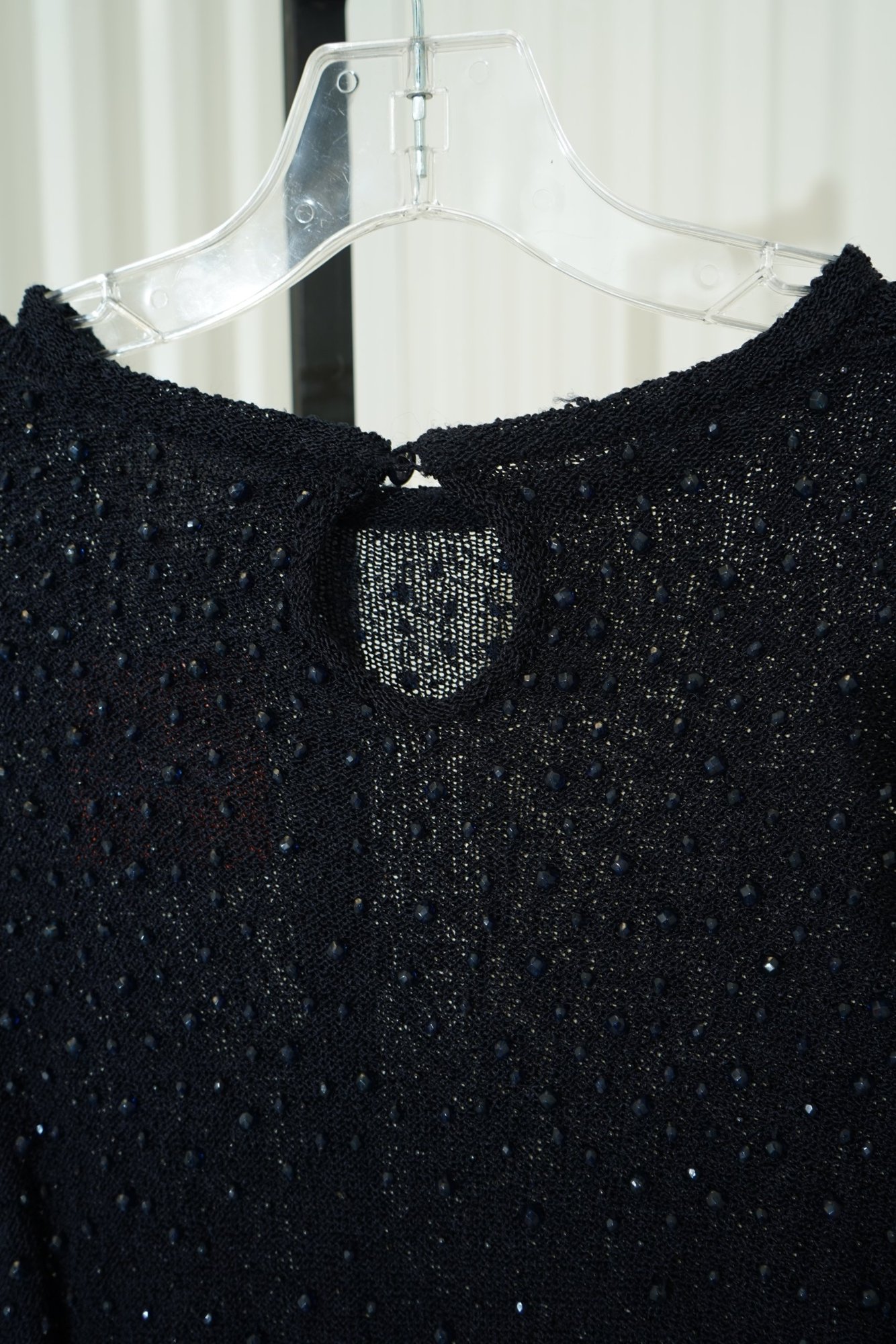 80s Carlisle/Sport Navy All-Over Beaded Knit Sweater, image 6
