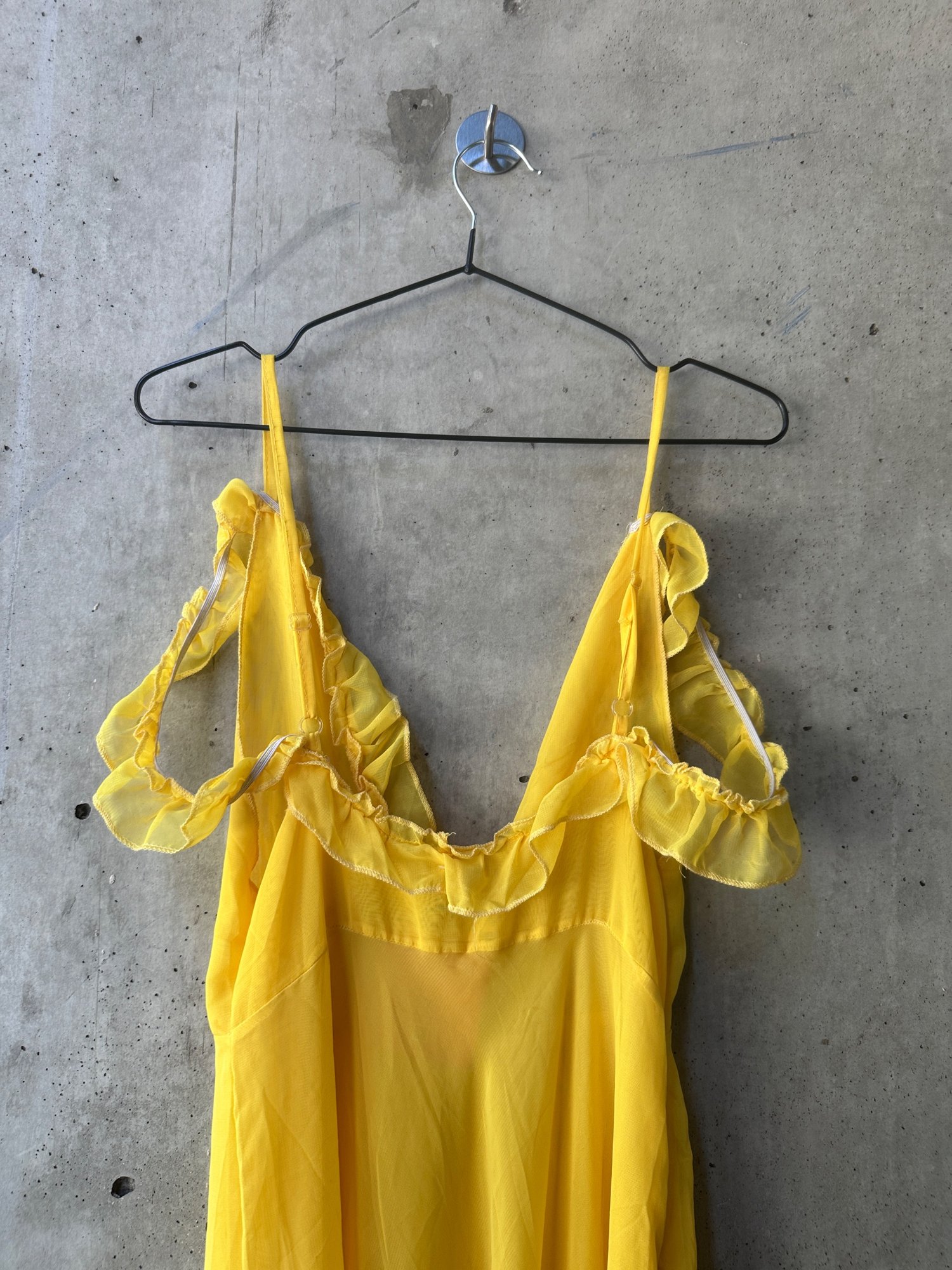 Yellow Ruffle Strap Maxi Dress, image 6