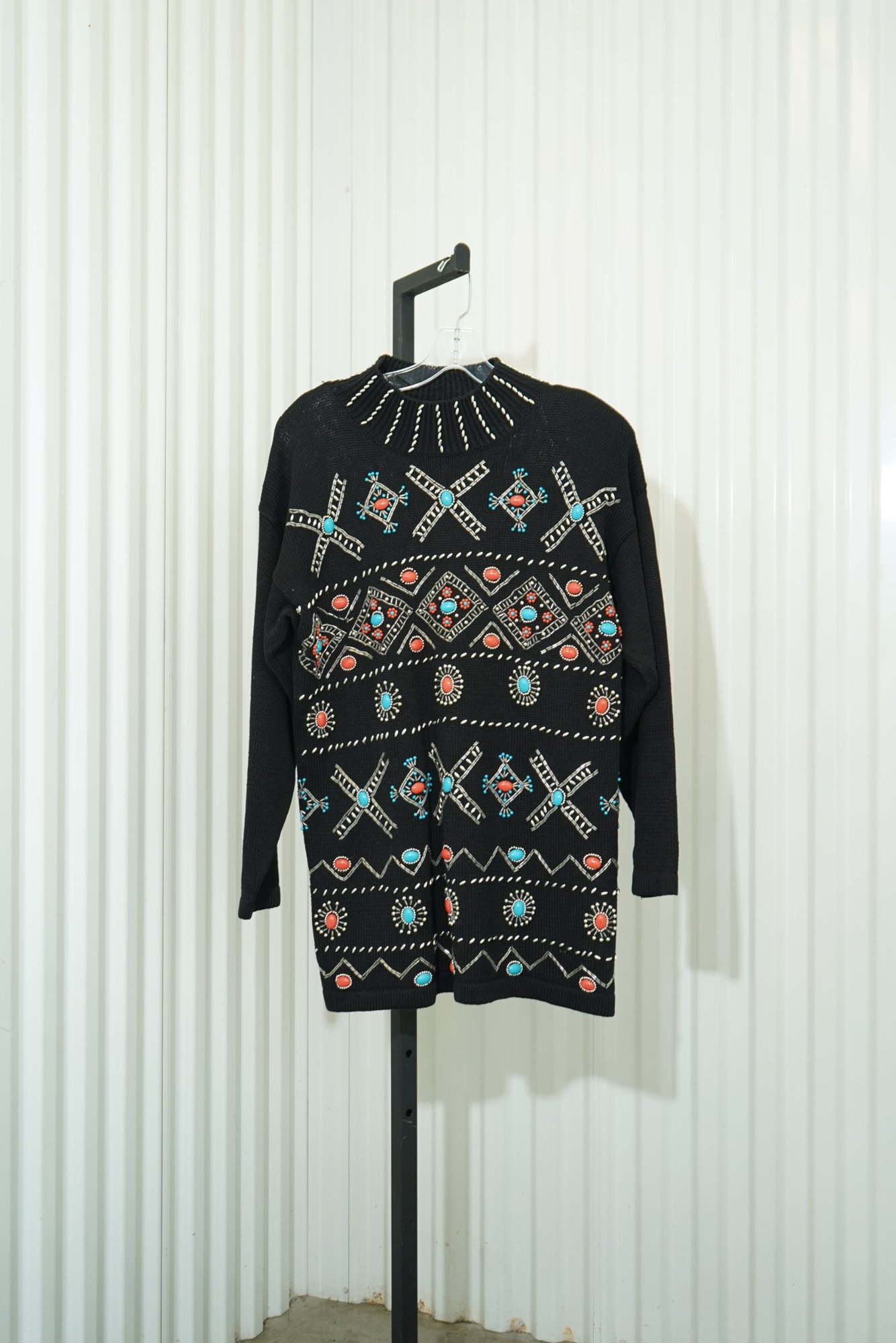1990s Victoria Jones Southwestern Beaded Sweater, image 2