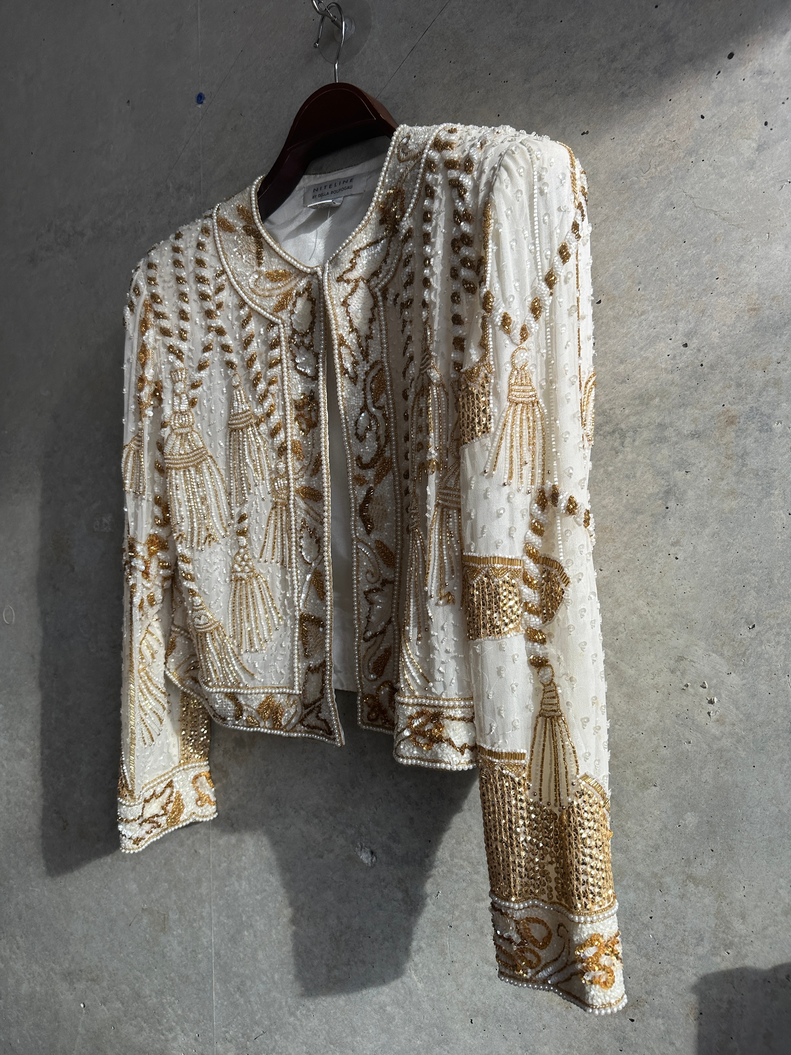 Niteline by Della Roufogali cream and gold beaded blazer — image 6