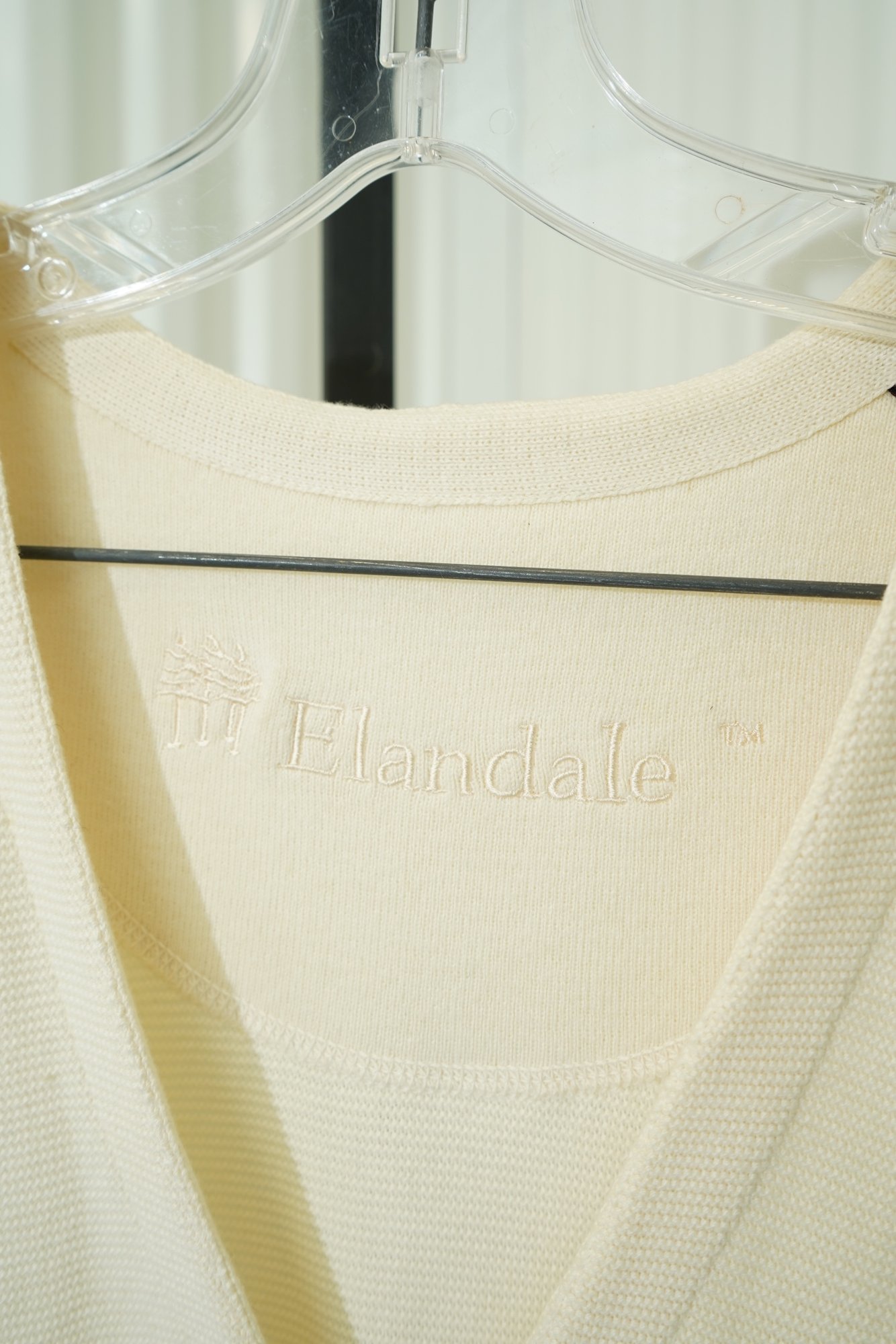 1990s-2000s Elandale Buttermilk 100% Cotton Crochet Cardigan Vest, image 4