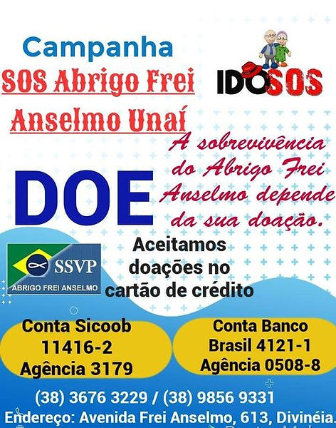 Campanha SOS Abrigo Frei Anselmo em Unaí (MG).