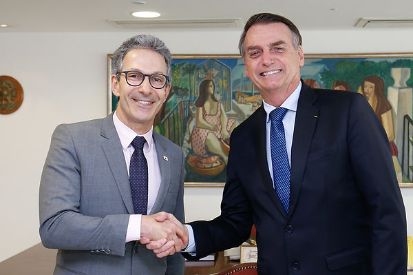 O ex-presidente da República Jair Messias Bolsonaro e o Governador Romeu Zema.