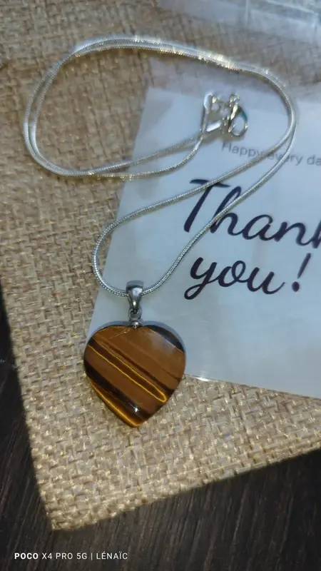 Miniature : Chaîne Pendentif en pierre d'œil de tigre