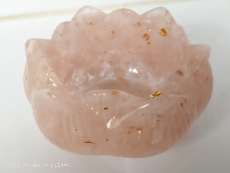 Miniature : Porte-Encens Fleur de Lotus - Quartz Rose 🪷