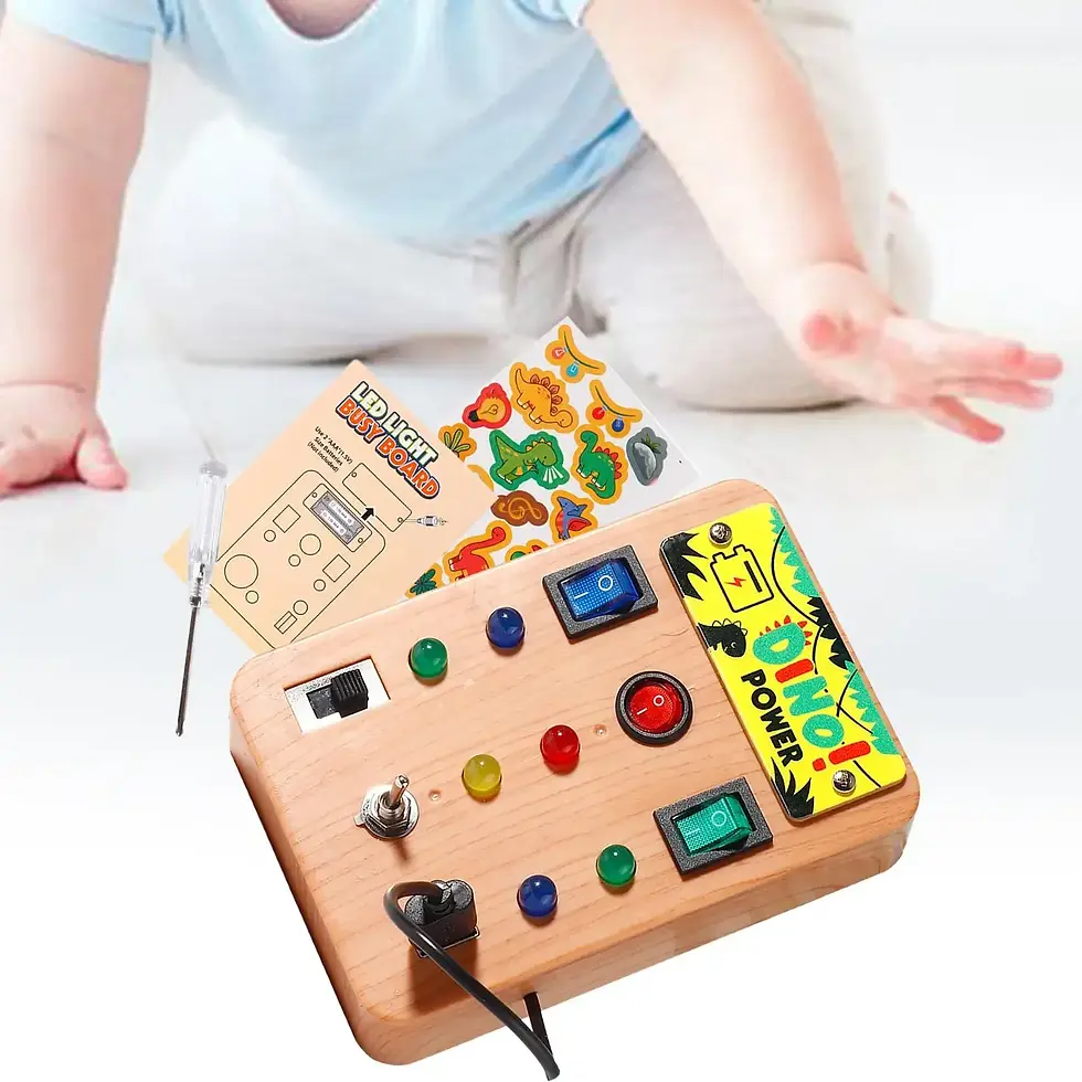 Thumbnail: Children's Montessori LED light busy board simulation switch power board light b