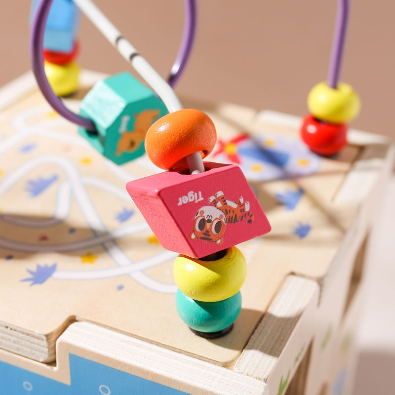 Thumbnail: Wooden Montessori Toys Baby Maze Circles Around Beads Abacus Shape Pairing Puzzl