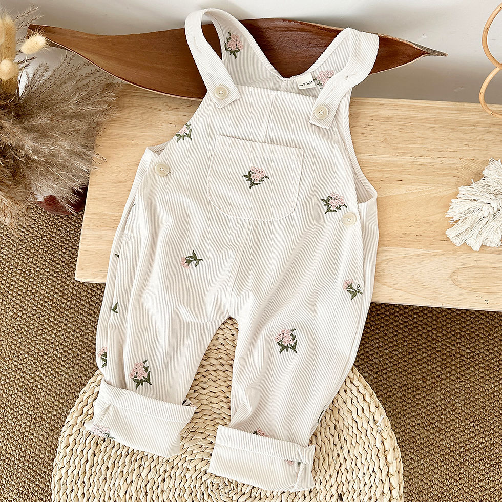 Thumbnail: “Baby Girl Corduroy Jumpsuit – Floral Autumn Outfit