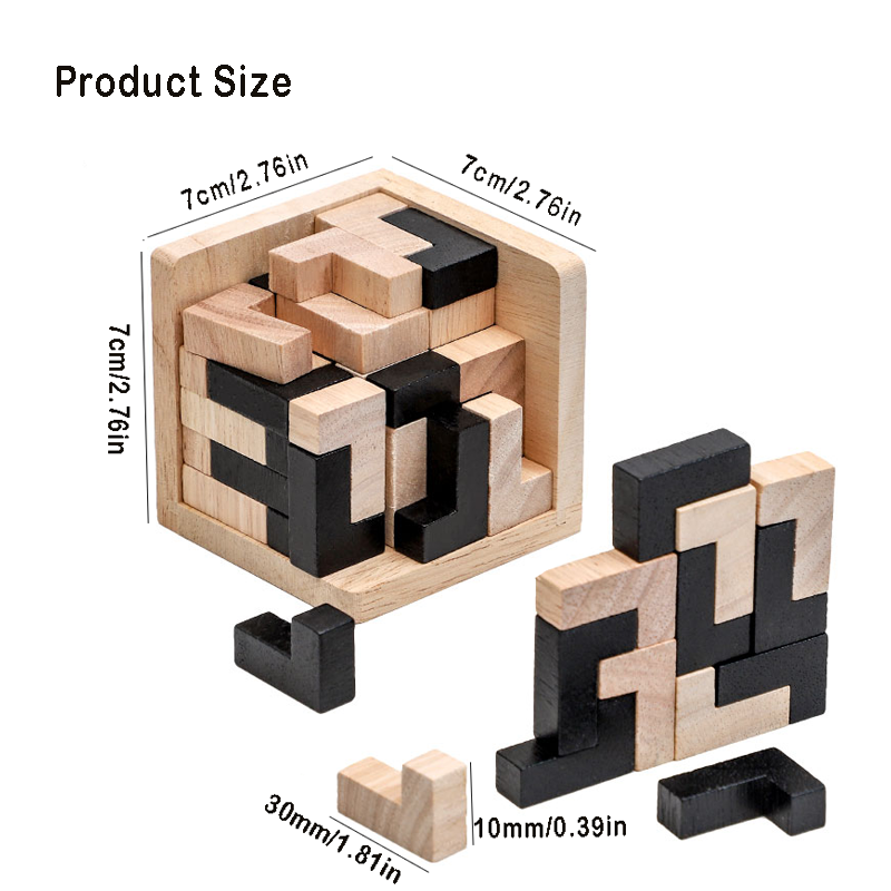 Thumbnail: 3D Cube Puzzle Luban Interlocking CreativeEducational Wooden Toy Brain Mind Earl