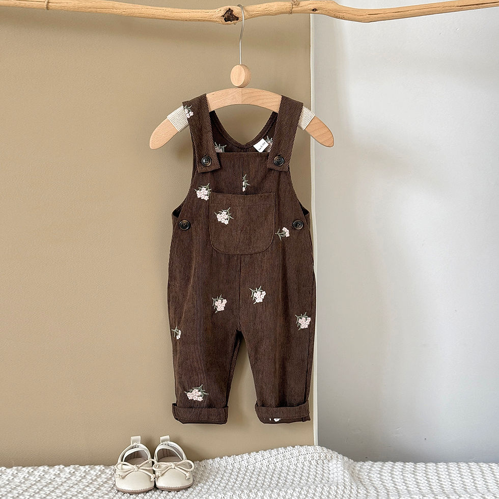 Thumbnail: “Baby Girl Corduroy Jumpsuit – Floral Autumn Outfit