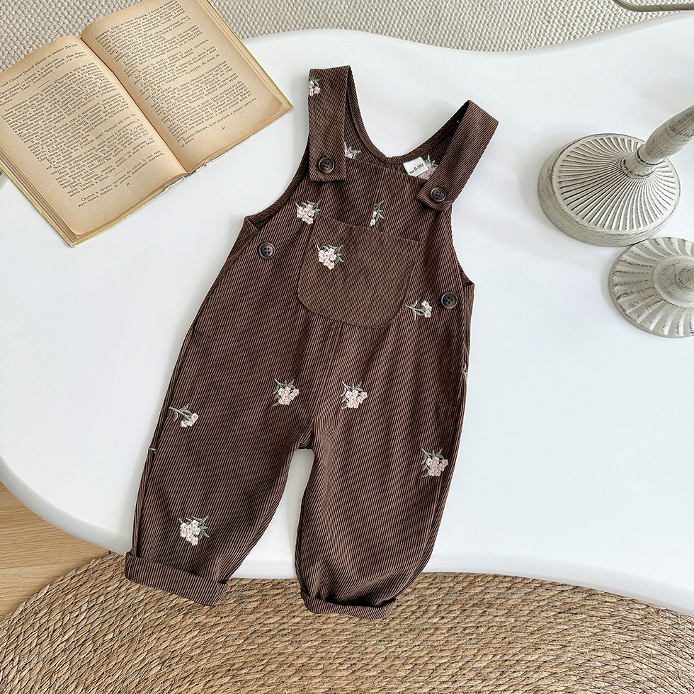 Thumbnail: “Baby Girl Corduroy Jumpsuit – Floral Autumn Outfit