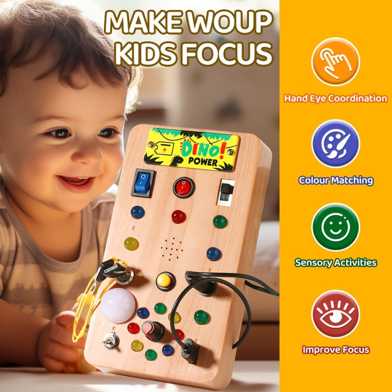 Children's Montessori LED light busy board simulation switch power board light b