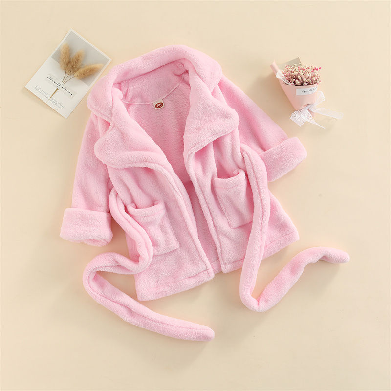 Thumbnail: Baby Plush Hooded Robe – Cozy Sleepwear for Boys & Girls (0‑6Y)