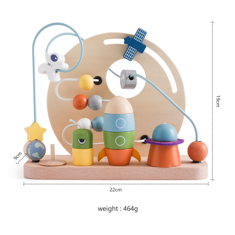 Thumbnail: Wooden Montessori Toys Baby Maze Circles Around Beads Abacus Shape Pairing Puzzl