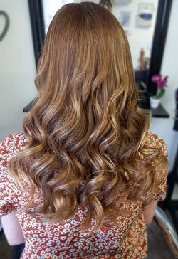 Lady with curled hair