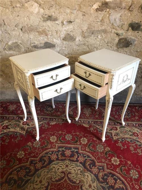 Thumbnail: Vintage bedside cabinets bedside tables x 2.        0541