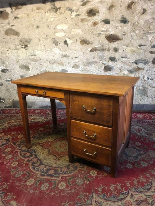 Thumbnail: Vintage solid oak desk 1940s.     0347