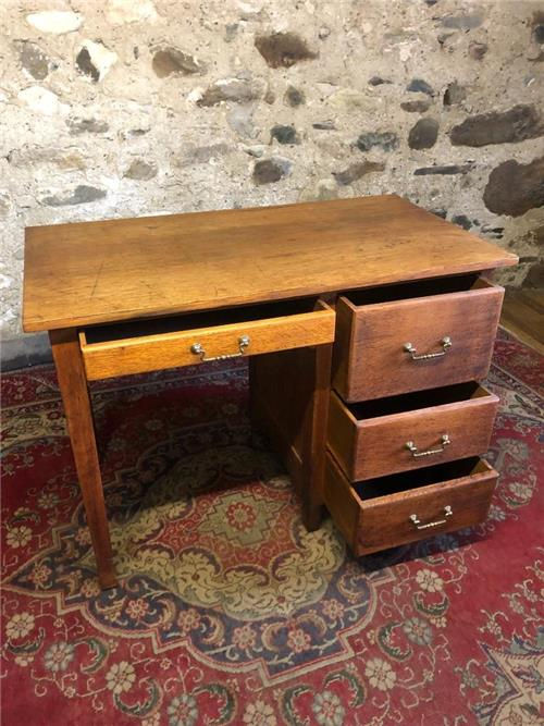 Thumbnail: Vintage solid oak desk 1940s.     0347