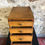 Thumbnail: Vintage solid oak desk top filing cabinet.   0241