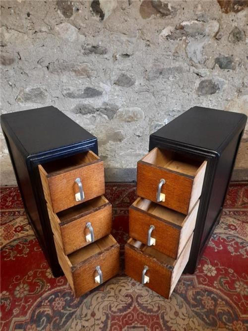 Thumbnail: Art deco bedside cabinets bedside tables.    0432