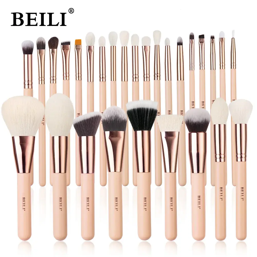 Pink Makeup Brushes Eyeshadow Highlighter Cosmetics