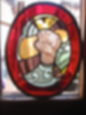 Vitrail artisanal représentant un personnage religieux, Atelier D.Z'Arts.