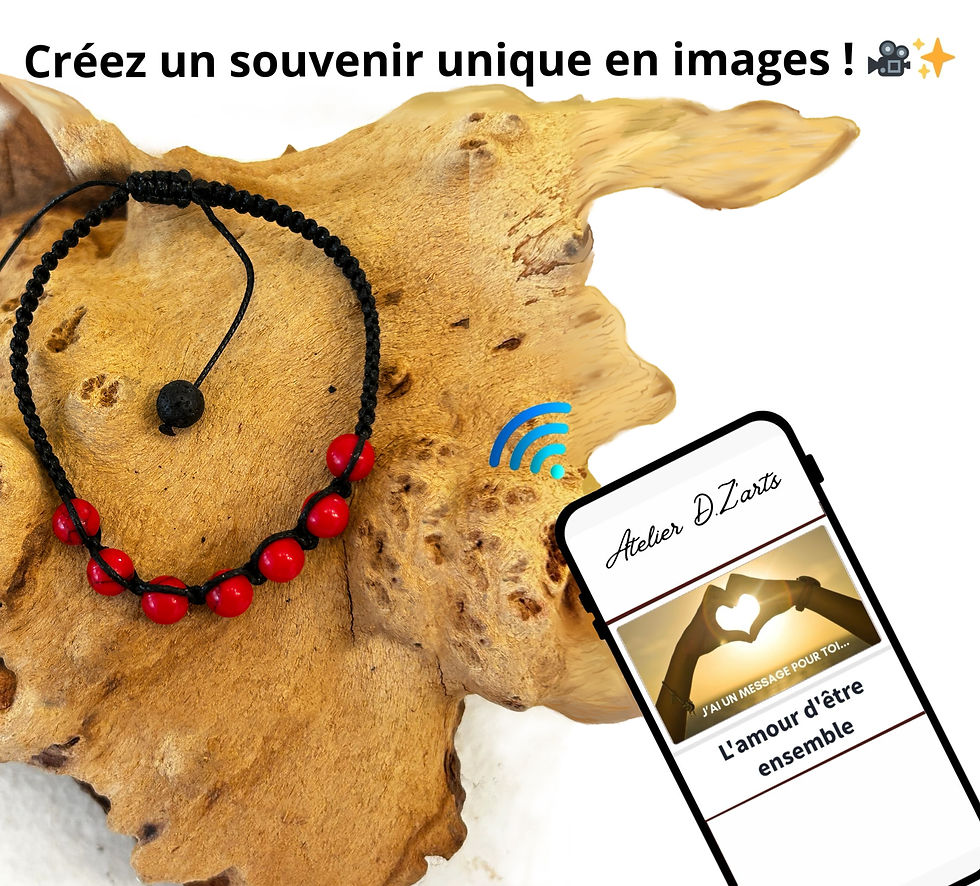 Miniature : Bracelet connecté NFC souvenir unique Atelier D.Z’Arts Issigeac