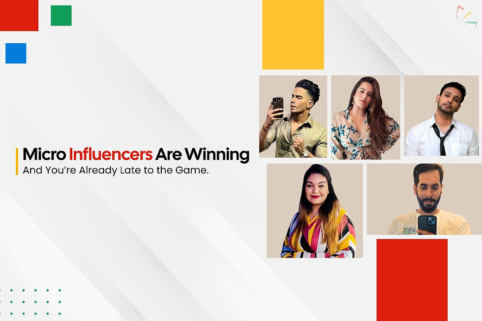 Illustration of top Indian micro influencers with the headline “Micro Influencers Are Winning And You’re Already Late to the Game