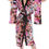 Thumbnail: Printed charmeuse long kimono with big sleeves
