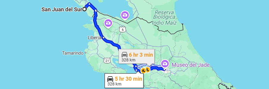 Quel est le meilleur moyen de se rendre à San José depuis San Juan del Sur ?