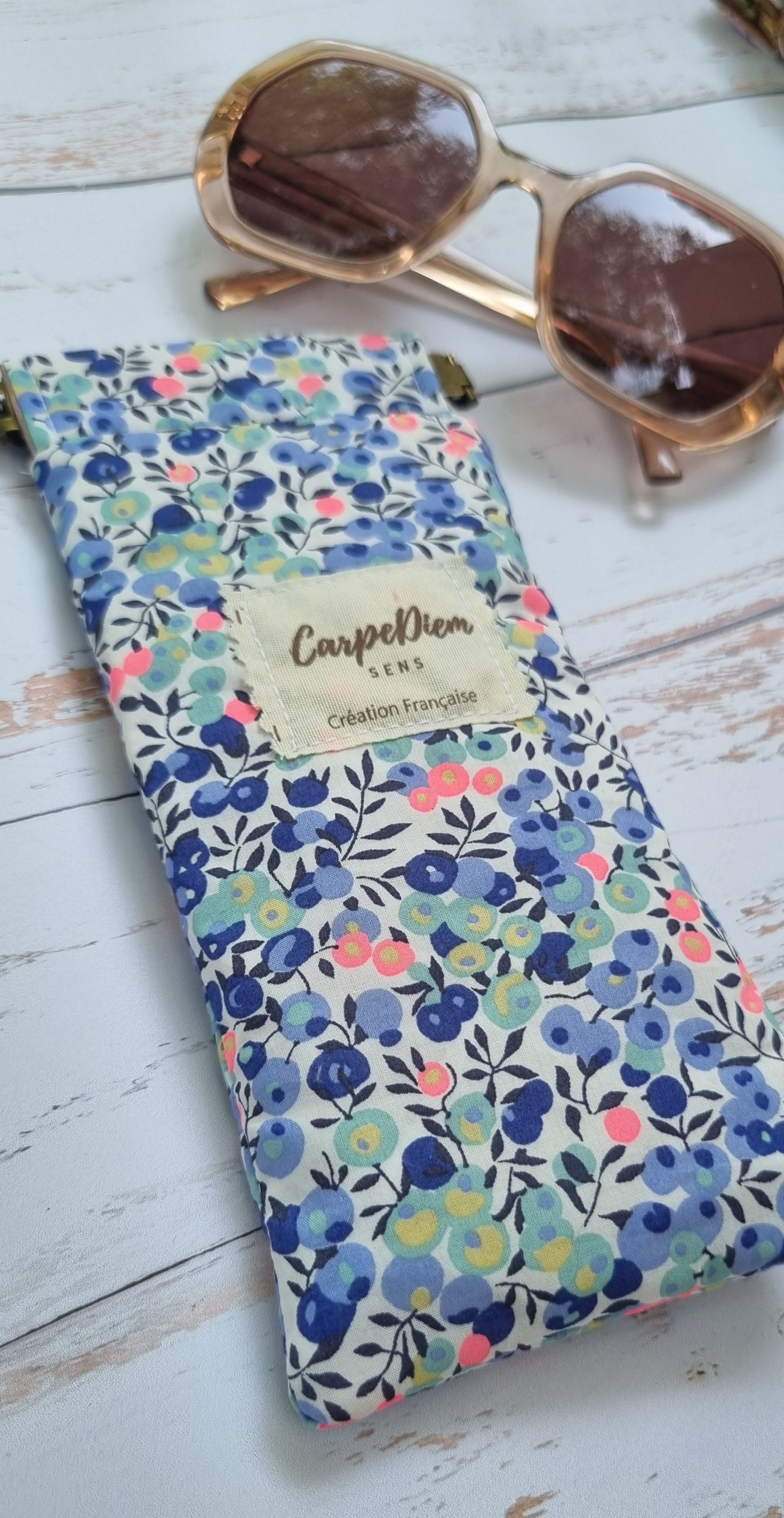 Étui à lunettes fait main en Liberty – Doublé et molletonné – Création