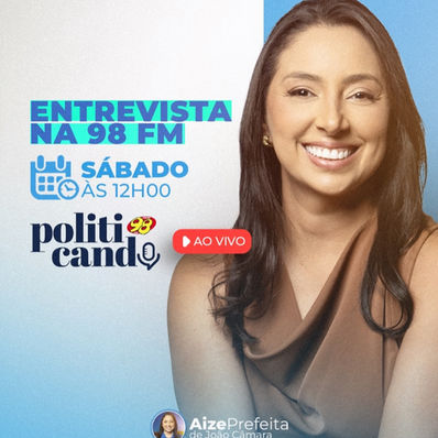 Aize Bezerra participa de entrevista especial na 98FM neste sábado (19)