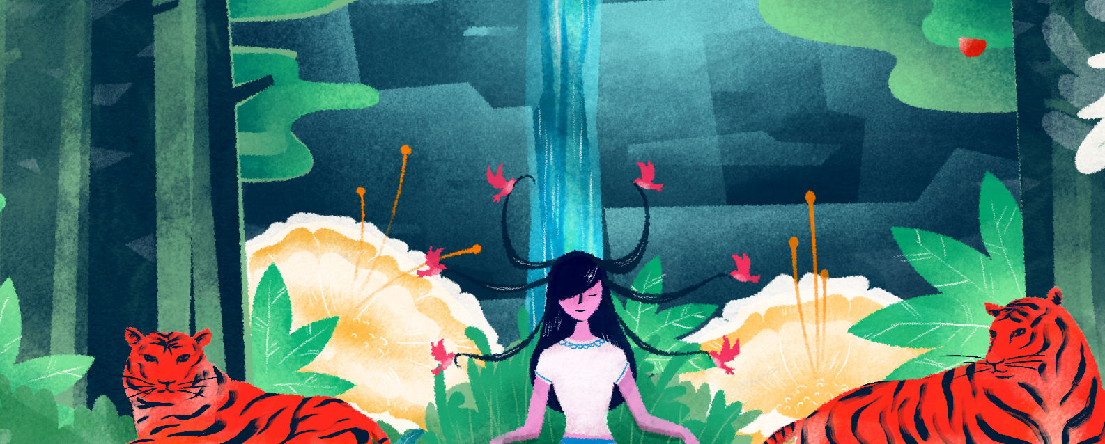 La méditation dans la forêt