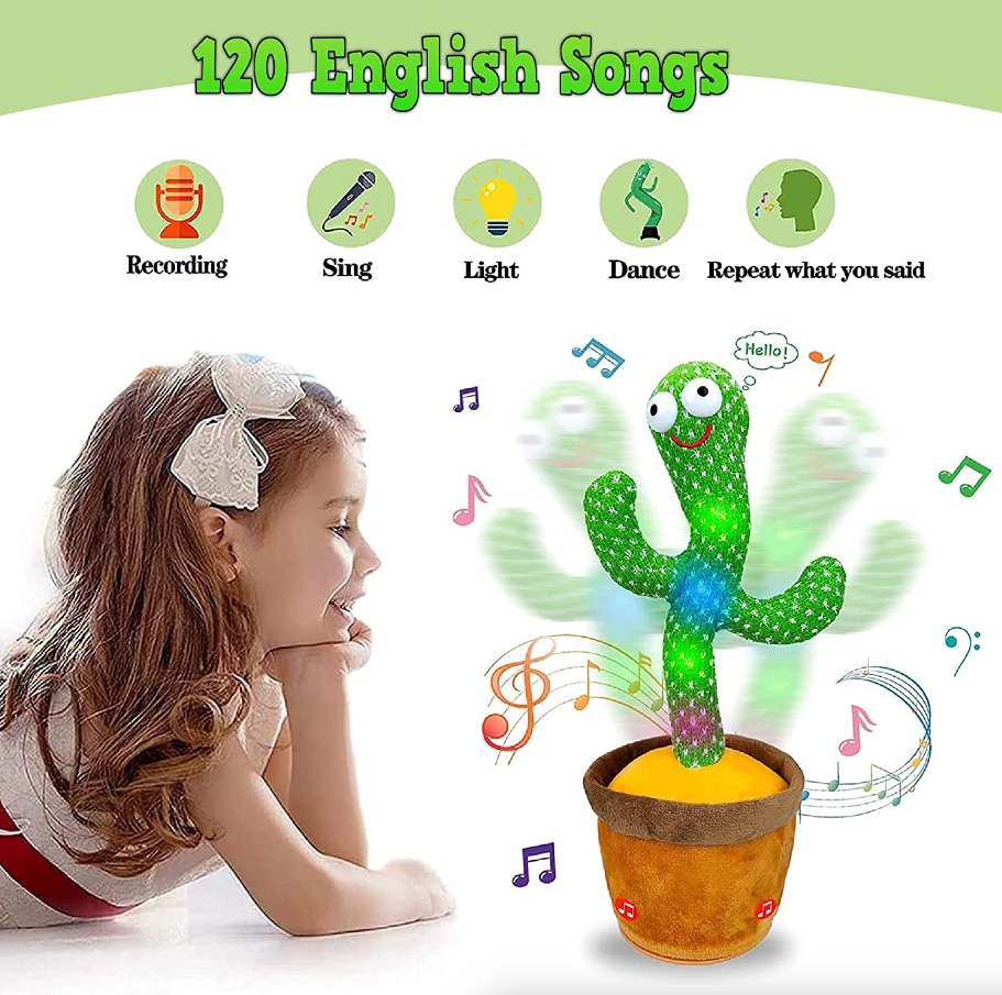 Miniatura: Dancing Cactus Plush Toy Doll Electronic Recording Shake With Song Funny Gift US