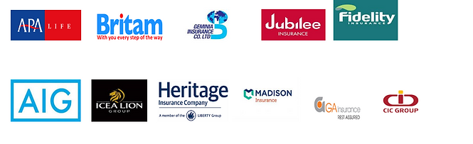 Some of the major brands that partner with MIMA Insurance Brokers Limited