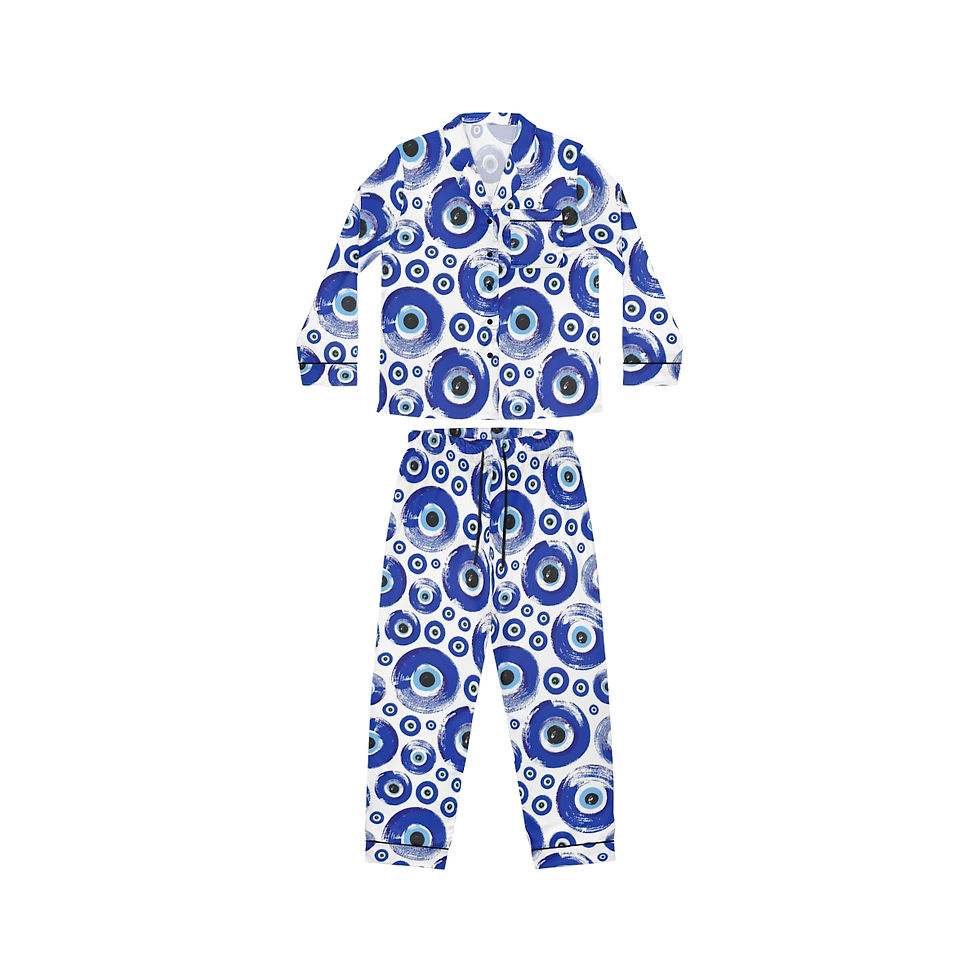 Brushed Evil Eye Women's Satin Pajamas
