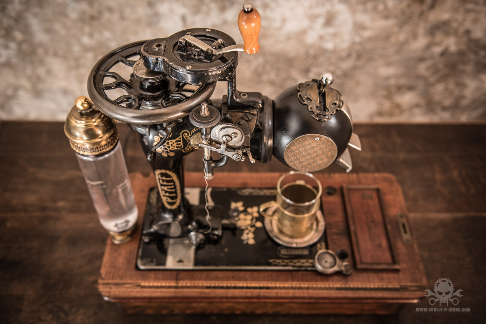Steampunk Kaffeemaschine Skulls N Gears