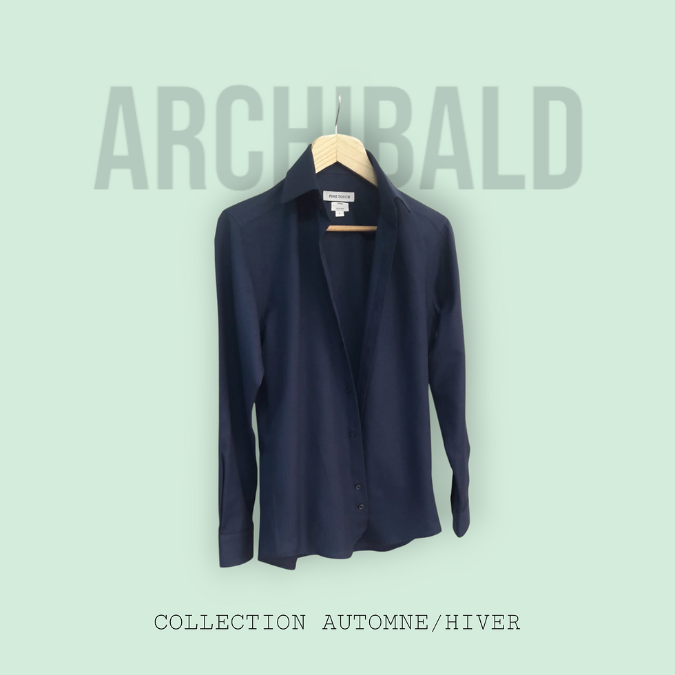 Thumbnail: FINE Touch Men's  Navy blue Slim Fit Long Sleeve Shirt %80 Cotton 