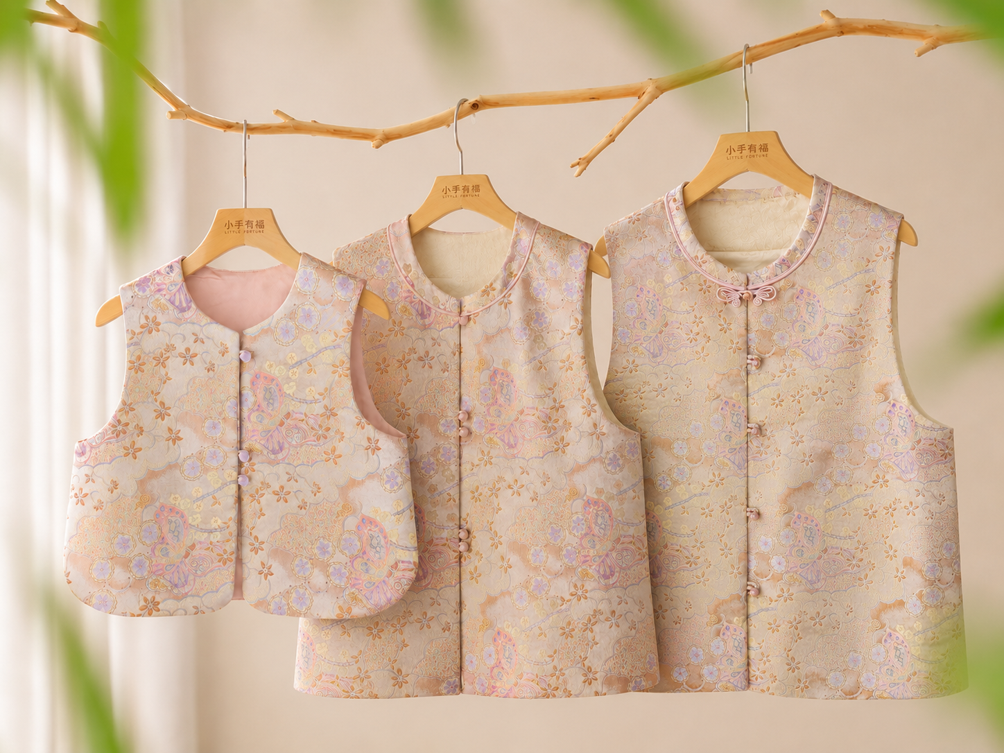 「瑞彩蝶舞」亲子宋锦马甲 "Dancing Butterfly" Matching Song Brocade Vest