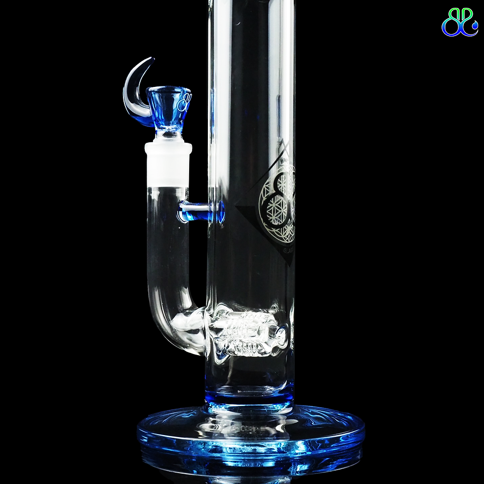 ภาพขนาดย่อ: บ้องแก้ว | 18inches 7mm Blue X3 Inline Perc Stemless bong