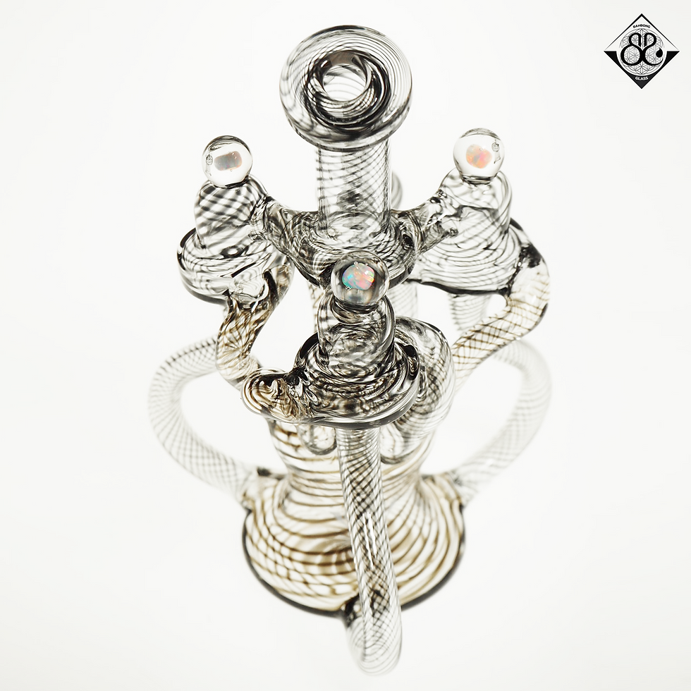 Thumbnail: บ้องแก้ว | Black strip Recycler Rig with 4opals