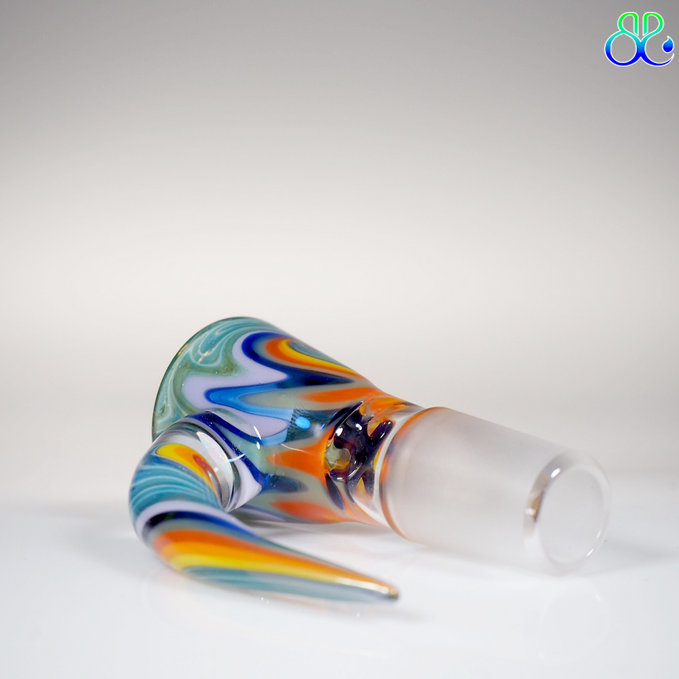 Thumbnail: 18mm Slide 4Holes Wig Wag Glow (UV) with Opal