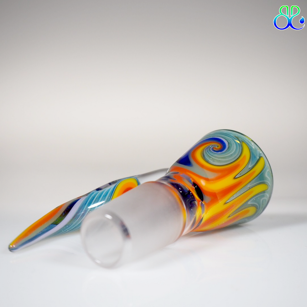 Thumbnail: 18mm Slide 4Holes Wig Wag Glow (UV) with Opal