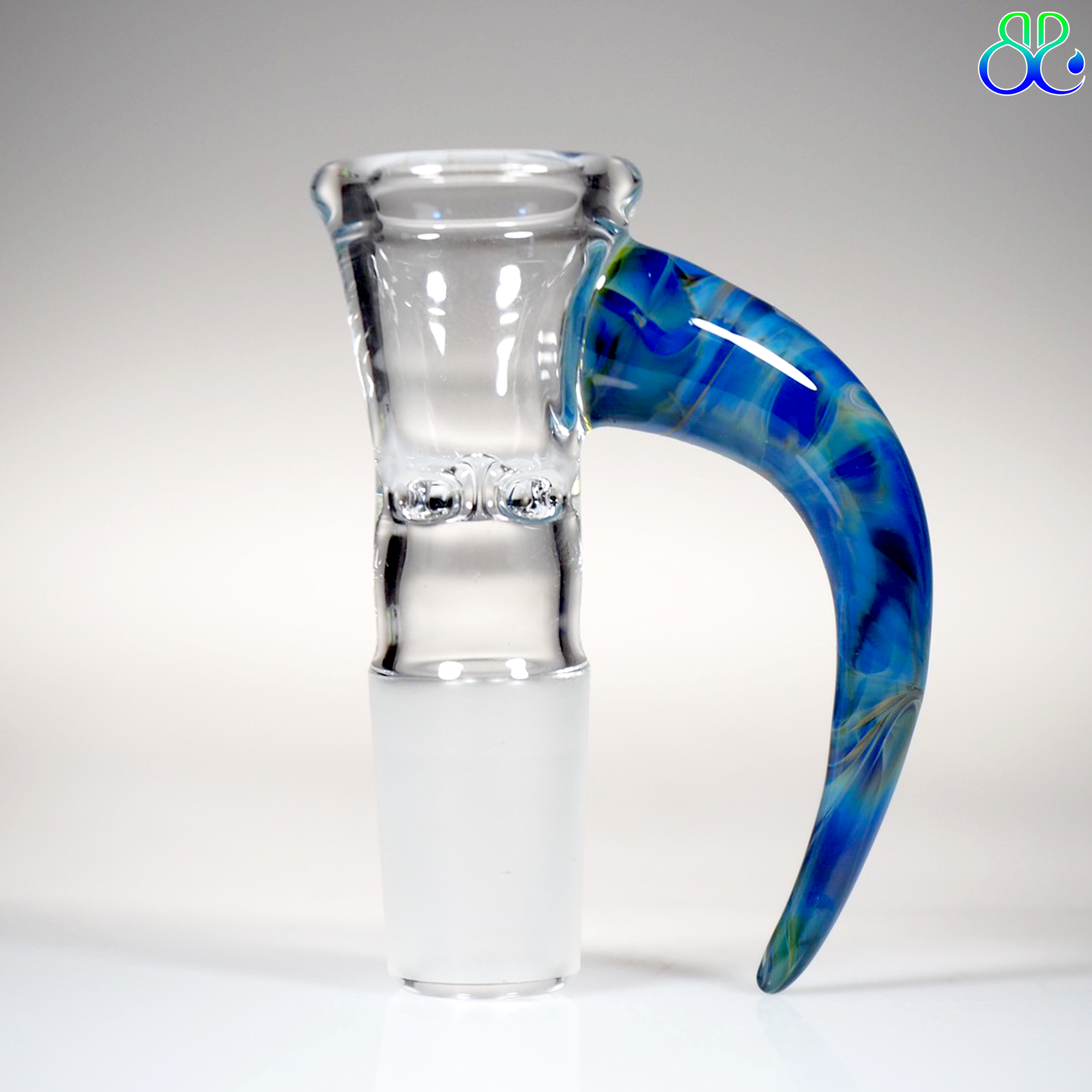 18mm Slide 4 Holes Clear + DarkBlue AmberPurple Horn